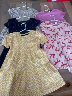 GAP Girls Yellow Daisy Short-Sleeve Tiered Dress